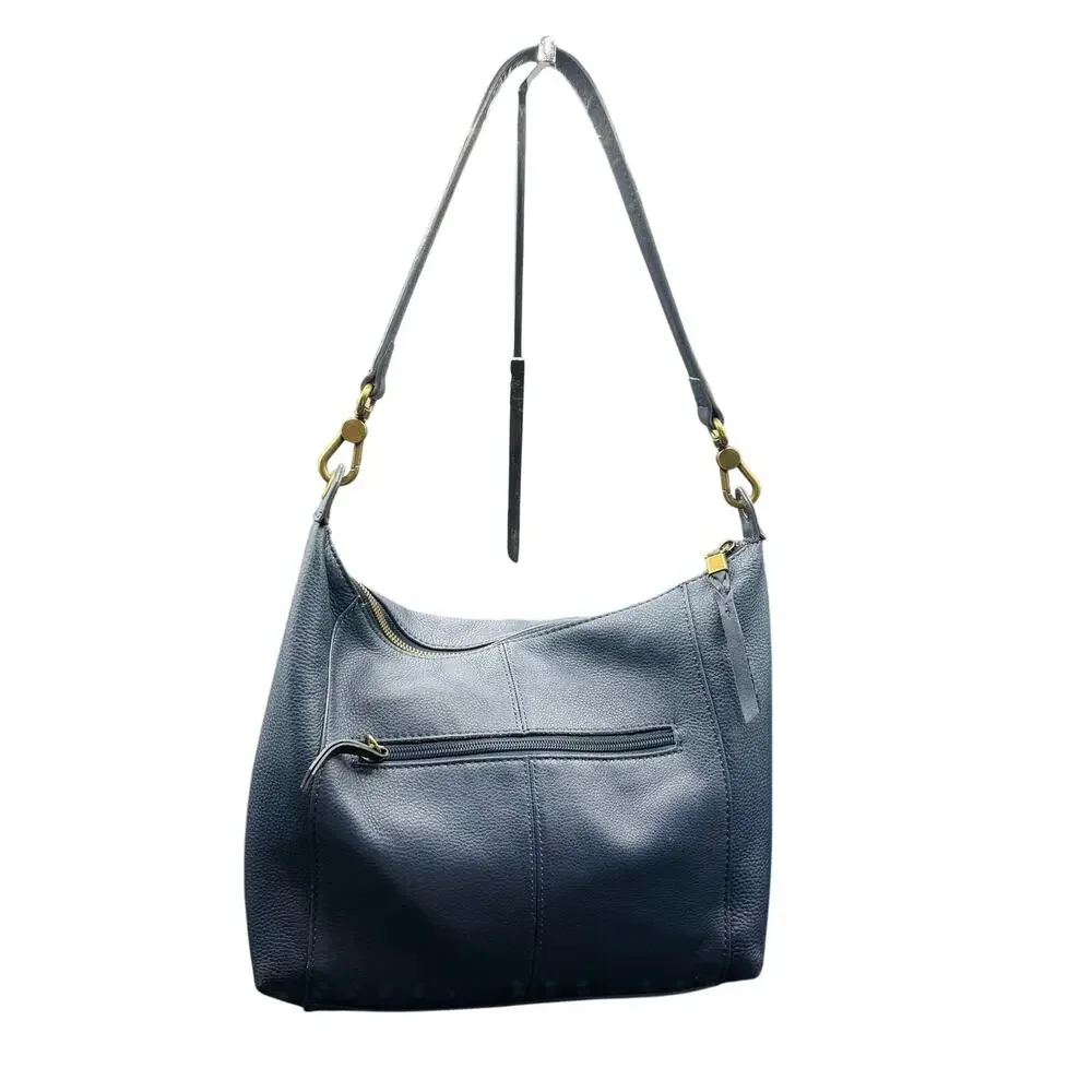 The Sak Alameda Navy Blue Leather Hobo Shoulder Bag Pebbled Leather